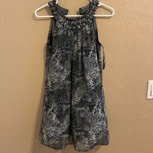 White House Black Market Women’s Gray Snakeskin Print w/ Jewels Size 0